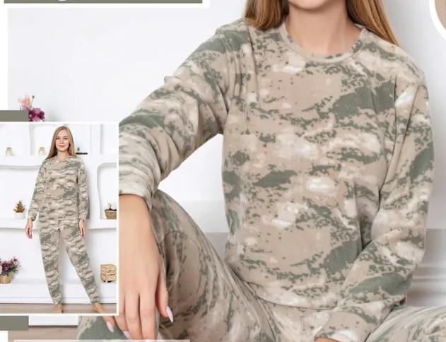 Pijama FEMEI polar, din două piese, Material 100% micro, Lux,  BAK16 ARMY [3]