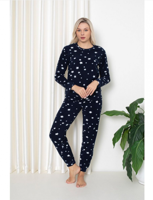 Pijama FEMEI polar, din două piese, Material 100% micro, Lux,  BAK11  bleomarin [2]