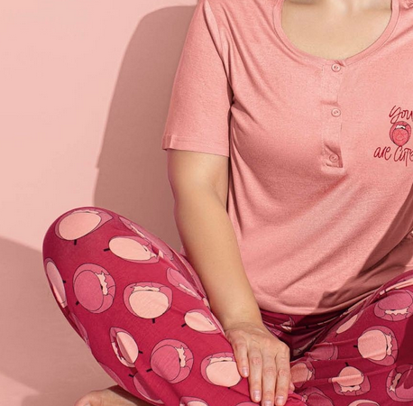 Pijama femei serie mare Battal, din două piese, bumbac , Lux PIJ300281 [2]