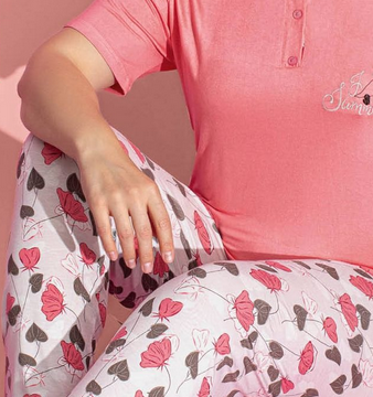 Pijama femei serie mare Battal, din două piese, bumbac , Lux PIJ300025 [2]