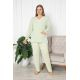Pijama FEMEI serie mare Battal, din două piese, Material Bumbac, Lux, BERF2038 verde [2]