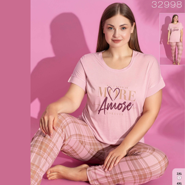 Pijama femei serie mare Battal, din două piese, Material 100% Viscon, Lux PIJ32998 [1]
