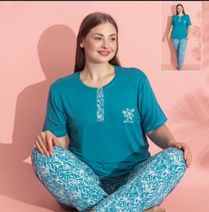 Pijama femei serie mare Battal, din două piese, Material 100% Viscon, Lux PIJ32974 [1]