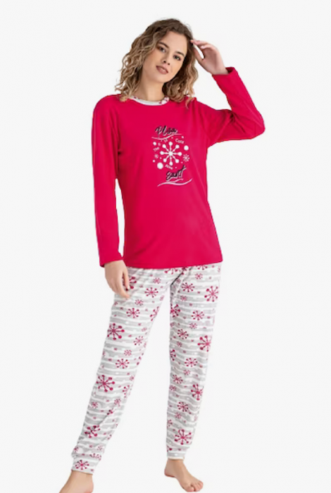 Pijama FEMEI din două piese, Material Bumbac, Lux, BERF2042 roz [1]