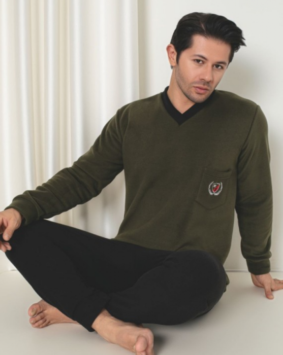 Pijama groasa din două piese, barbati, Material polar, Lux,  Baki1047 100%micro [2]