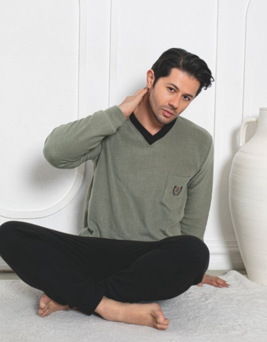 Pijama groasa din două piese, barbati, Material polar, Lux,  Baki1050  100%micro [2]