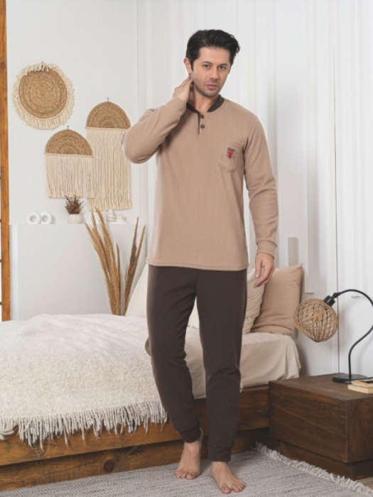 Pijama groasa din două piese, barbati, Material polar, Lux,  BakI86 100%micro [2]