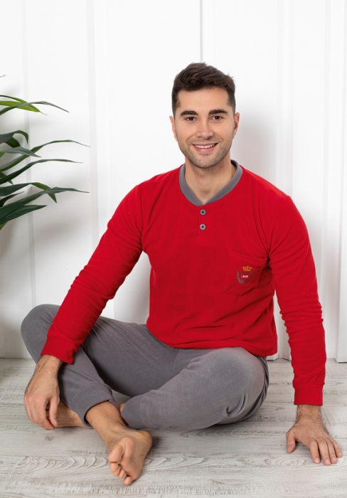 Pijama groasa din două piese, barbati, Material polar, Lux,  BakI307 100%micro [1]