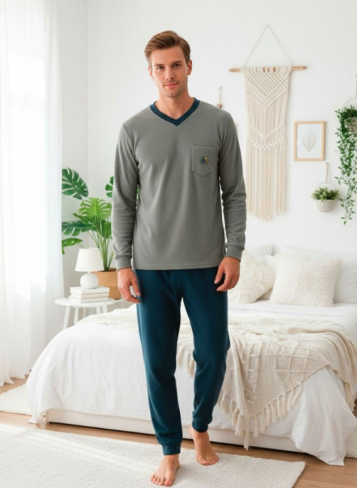Pijama groasa din două piese, barbati, Material polar, Lux,  BakI87 100%micro [2]