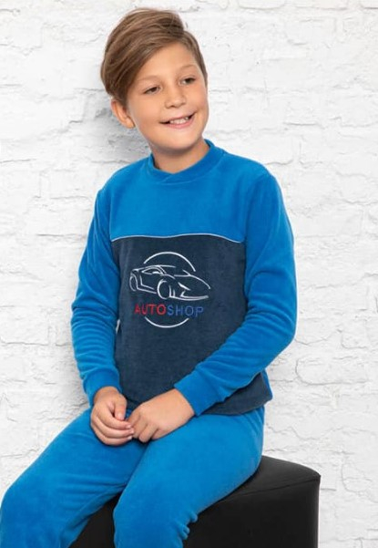 Pijama Polar din două piese pentru baieti, 6-14 ani, 8006, culoare bleomarin si albastru [1]