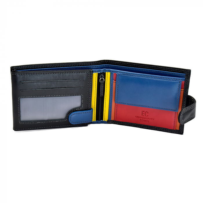 Portofel Coveri Din Piele Naturala Neagra, Pentru Barbati [2]