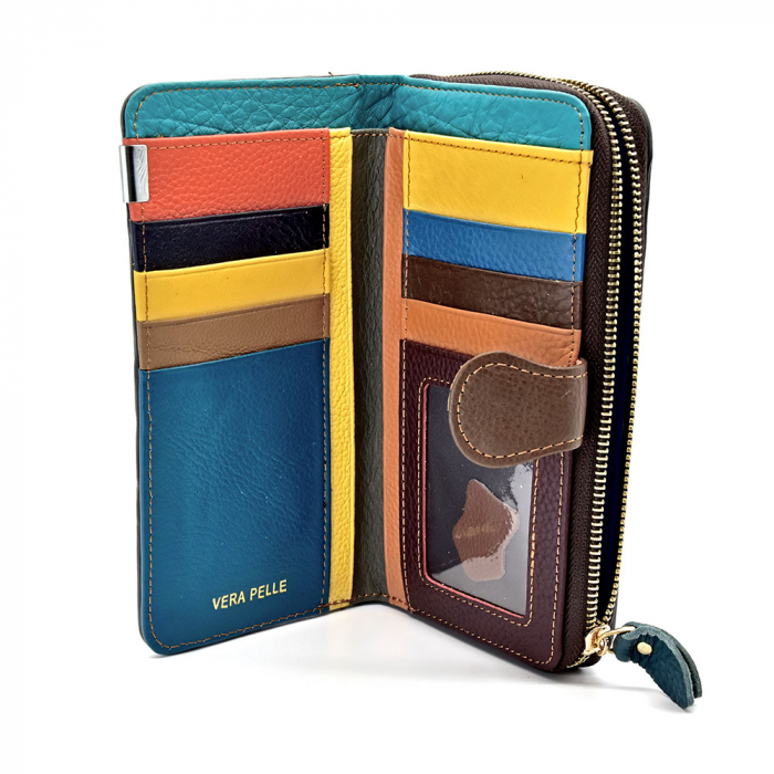 Portofel Din Piele Naturala Multicolora Pentru Dama Angel Firenze [2]