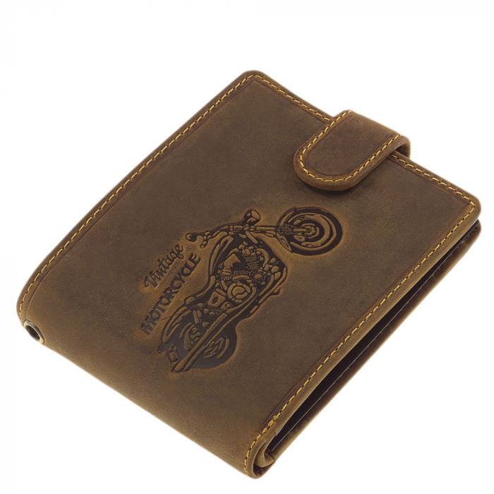 Portofel Handmade Din Piele Naturala De Bovina Green Deed Motorcycle [3]