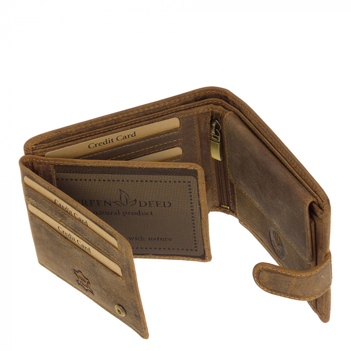 Portofel Handmade Din Piele Naturala De Bovina Green Deed Motorcycle [5]