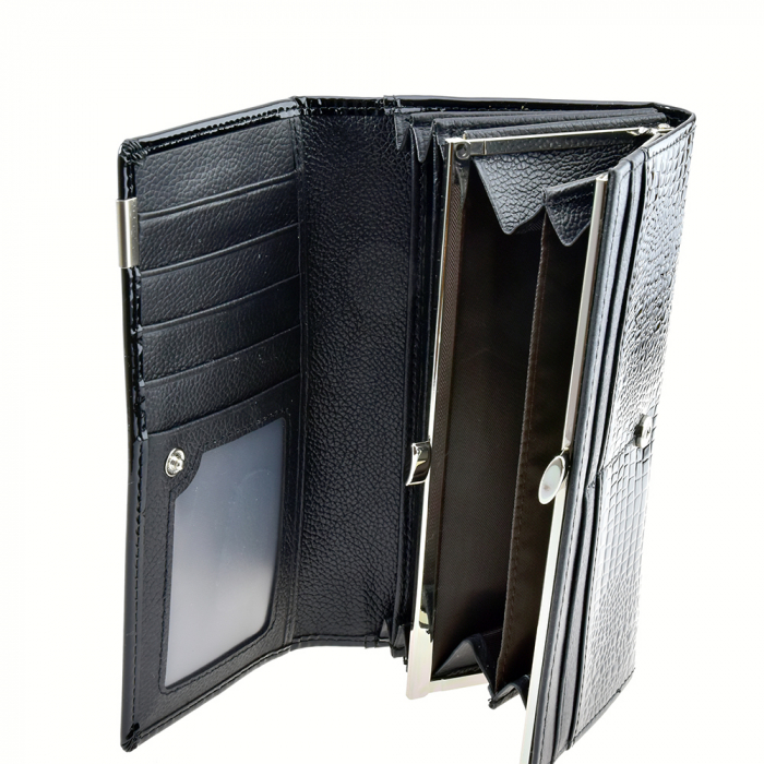 Portofel negru, de dama, din piele naturala, 1518-23 [3]