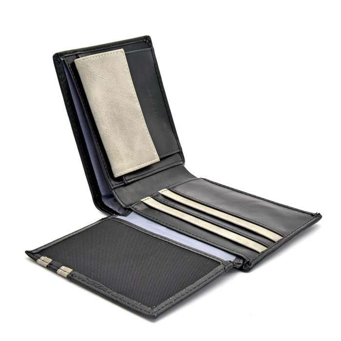 Portofel P Club Din Piele Naturala Neagra, Pentru Barbati [3]