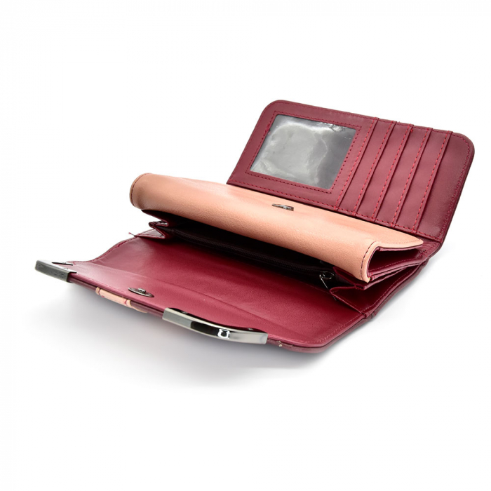 Portofel Pentru Dama Din Piele Ecologica Visinie, Francesca [3]