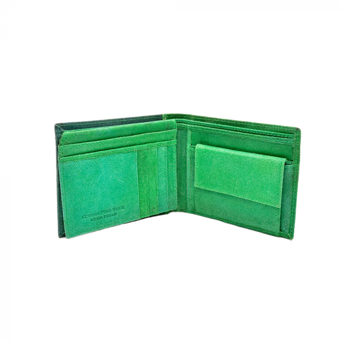 Portofel Polo Din Piele Naturala Verde [2]