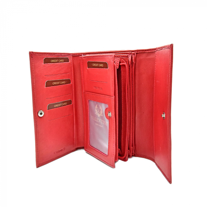 Portofel Valentini Din Piele Naturala Rosu [2]