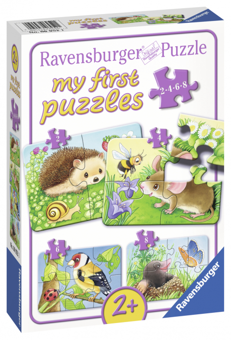 PRIMUL MEU PUZZLE ANIMALE DIN PADURE, 2 4 6 8 PIESE