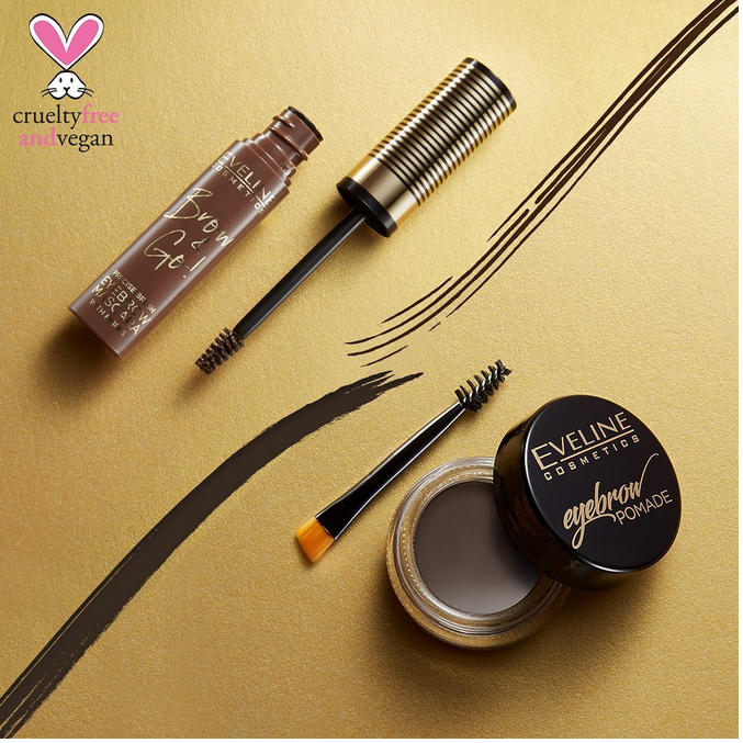 PROMO Set 2in1,pentru sprancene Brow Go- dark BROWN, gama Eveline Cosmetics, Best of 2021