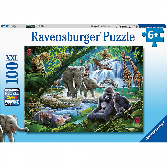 PUZZLE ANIMALE DIN JUNGLA, 100 PIESE