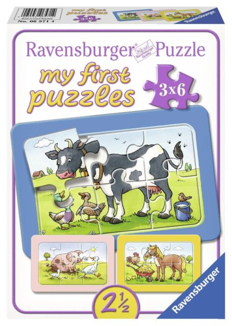 PUZZLE ANIMALELE BUNI PRIETENI, 3X6 PIESE