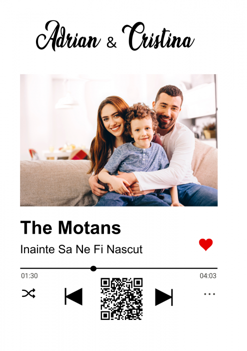 Ramă foto de birou - Melodia noastră cu cod QR   RFQ1001 [2]