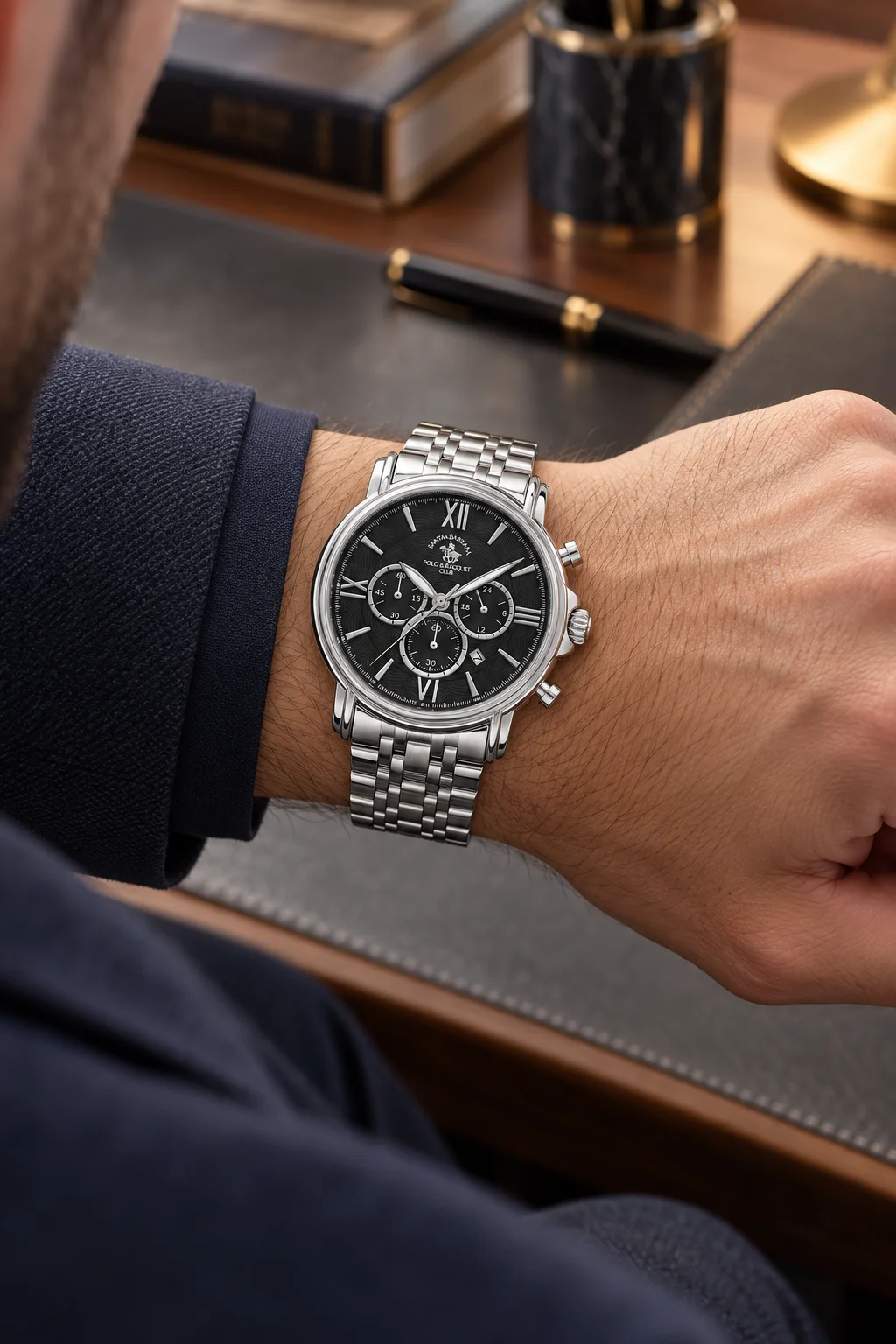 Santa Barbara Polo Legend - Ceas Barbatesc Quartz Argintiu SB.8.10013-2 [2]