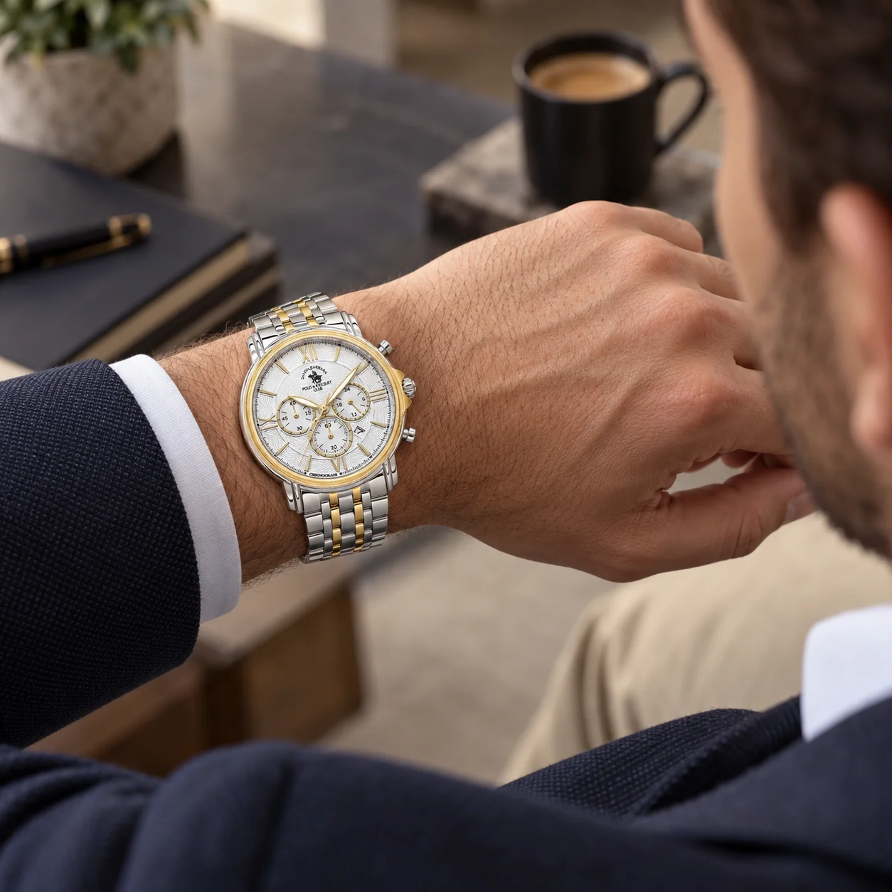 Santa Barbara Polo Legend - Ceas Barbatesc Quartz Auriu SB.8.10013-4 [3]
