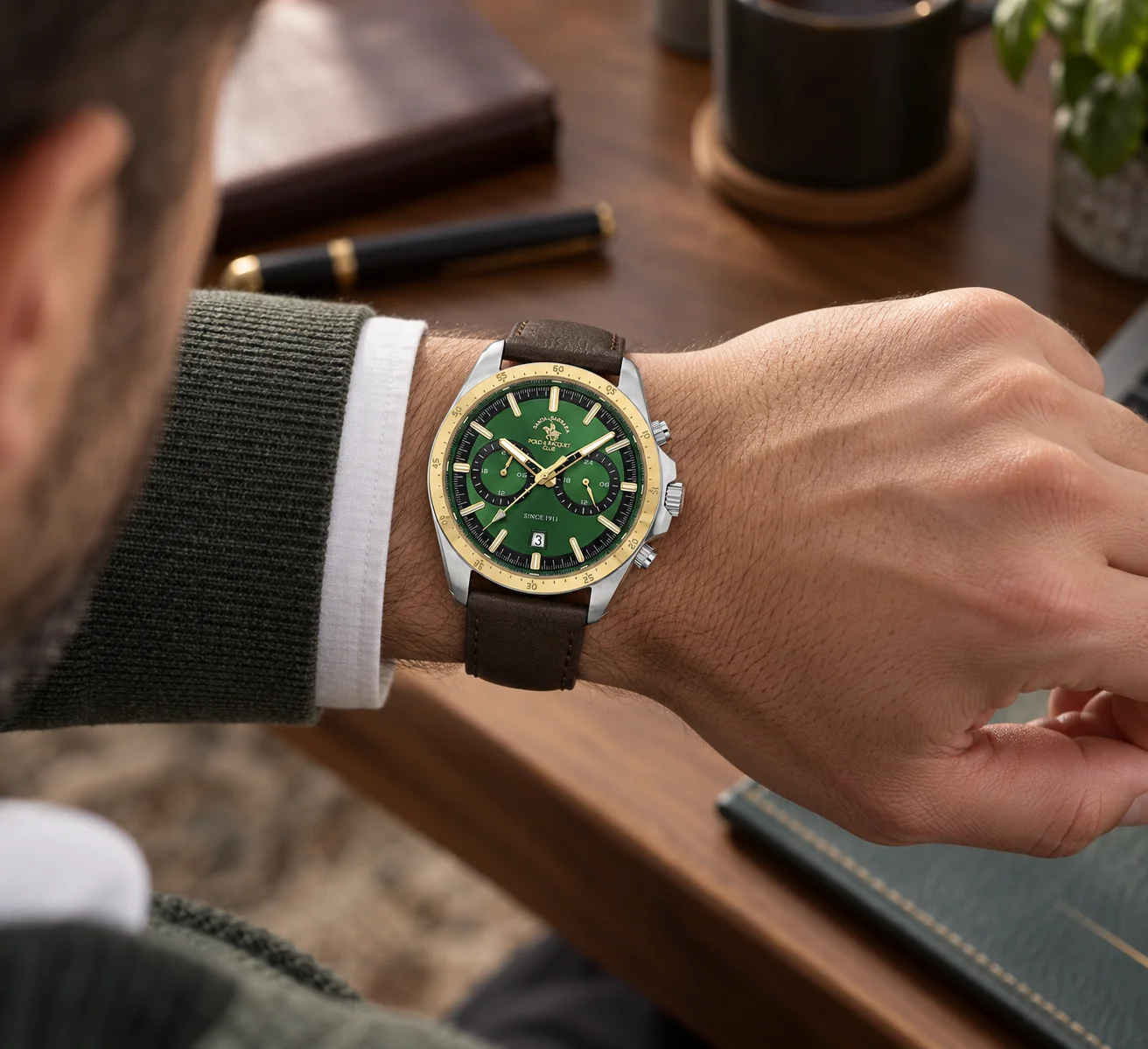 Santa Barbara Polo Legend - Ceas Barbatesc Quartz Maro SB.1.10699-4 [3]