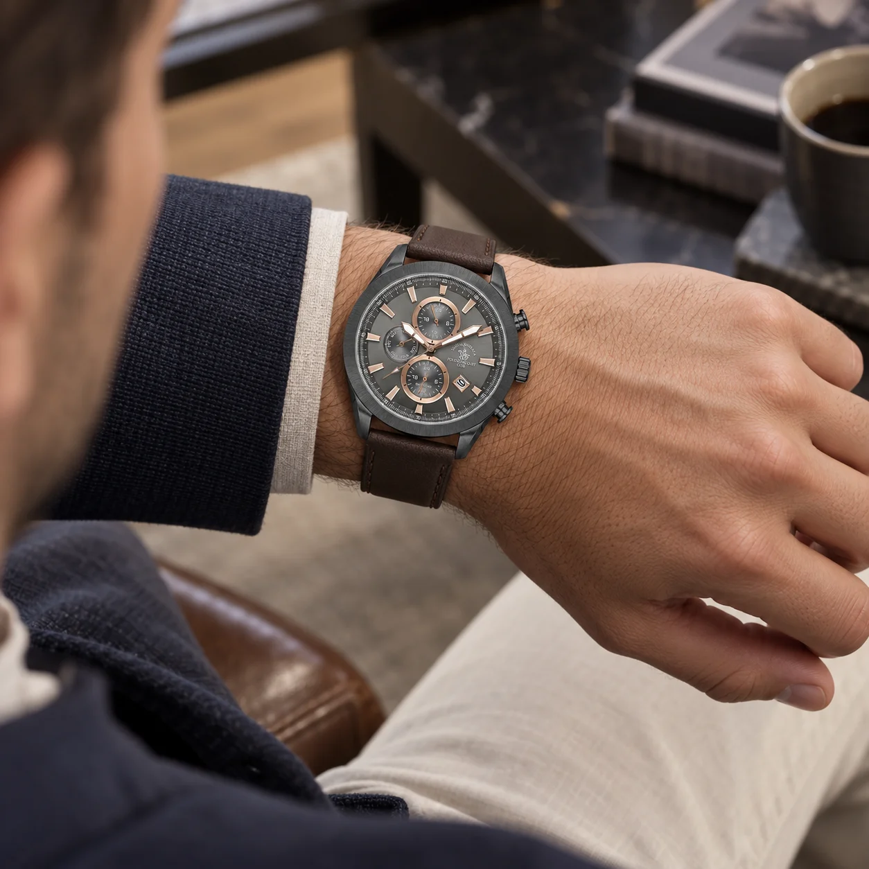 Santa Barbara Polo Legend - Ceas Barbatesc Quartz Maro SB.1.10701-4 [3]