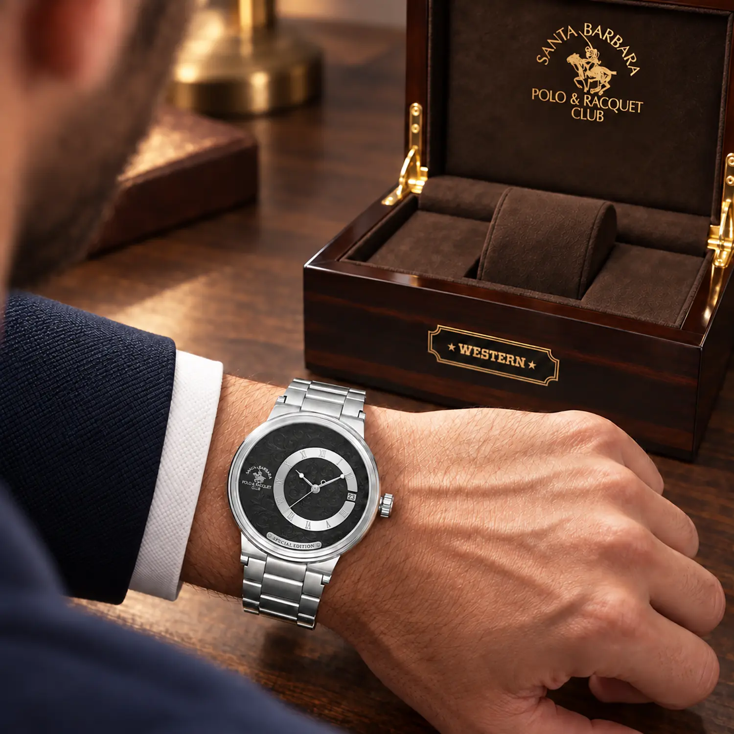 Santa Barbara Polo Western "Special Edition" - Ceas Barbatesc Automatic Argintiu SB.1.10702-2 [4]