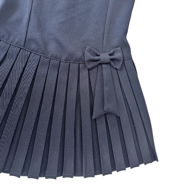 Sarafan scolar plisat pentru fete, model elegant cu pliuri, bleumarin, productie Polonia, SP103 [3]