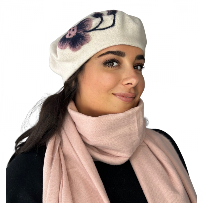 Set 2in1 Caciula de dama stil bereta cu esarfa asortata, marime universala, BM22.03-1507R, Rabionek [2]