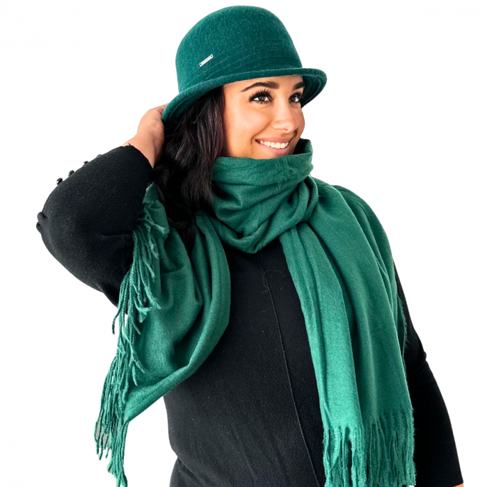 Set 2in1 Palarie de dama din lana cu esarfa, marime universala, D23.07-green Rabionek [2]