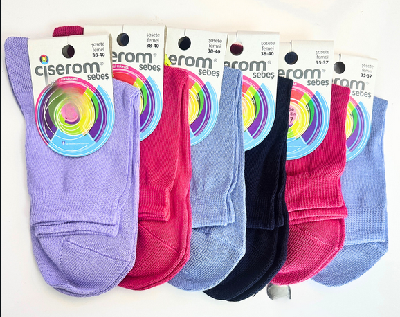 Set sosete femei 100% bumbac, Ciserom  model 200, colorate [2]