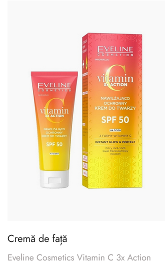 Set 5in1 Vitamin C 3X ACTION Eveline Cosmetics,  Crema de fata iluminatoare,  Cremă de față cu efect revitalizant [5]