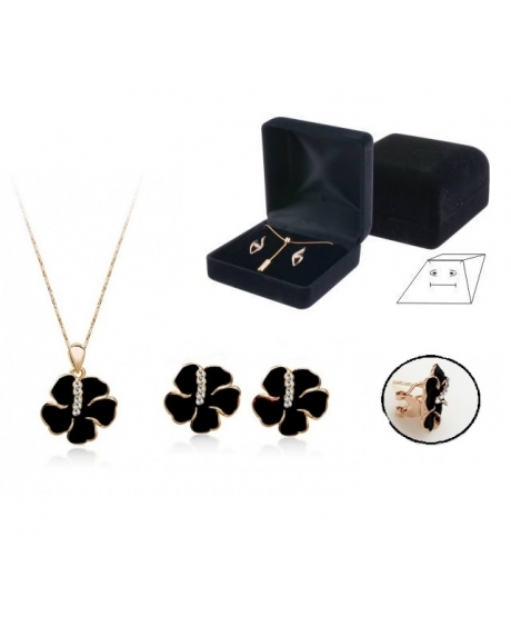 Set bijuterii cu cristale COLOUR FLOWER placat cu aur galben de 18K [3]