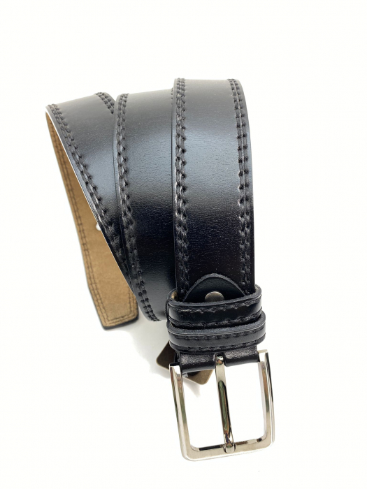 Set cadou bărbați 100% piele, Portofel și Curea de pantaloni UNO, culoare Negru,F2092 [3]