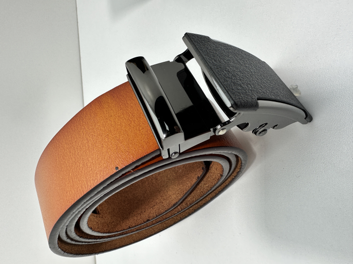 Set cadou elegant pentru barbati cu Portofel de piele si Curea automata N507 roșcat 125cm [5]