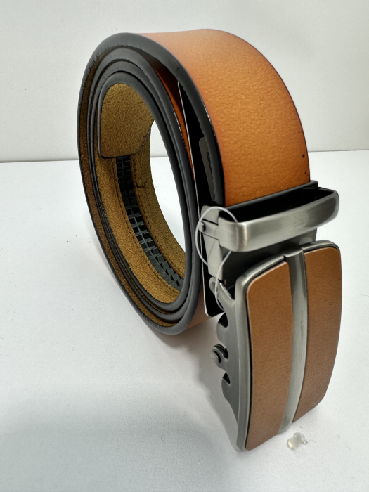 Set cadou elegant pentru barbati cu Portofel de piele si Curea automata C09 roșcat 120cm [3]