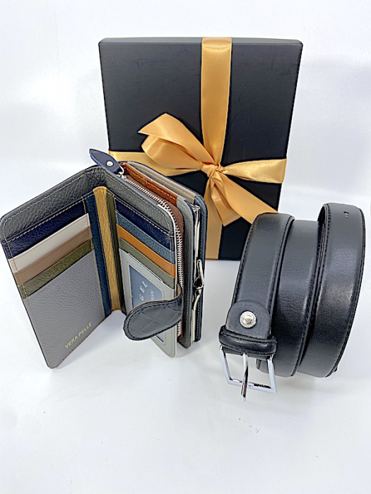 Set cadou femei Portofel de piele și Curea neagră  2103N [2]