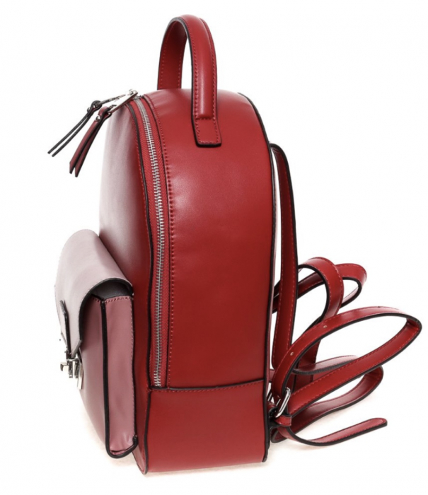 Set cadou femei Rucsac de dama Micussi roz pudra/roșu și Eșarfă de mătase asortata [3]