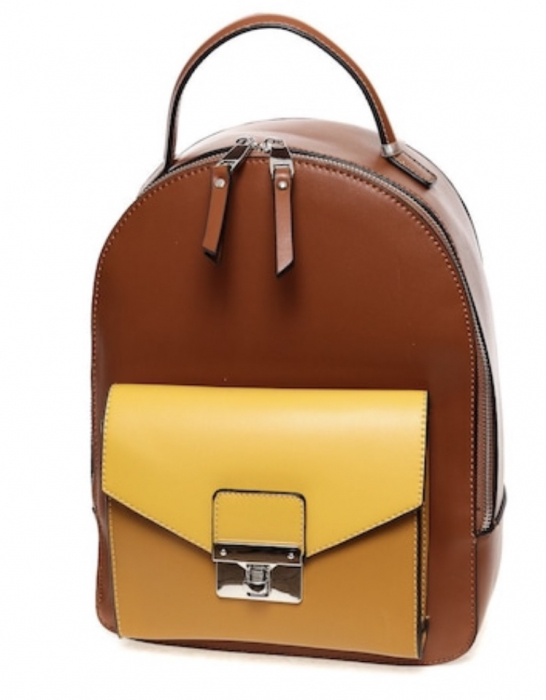 Set cadou femei Rucsac de dama Micussi maro și Eșarfă de mătase asortata [3]