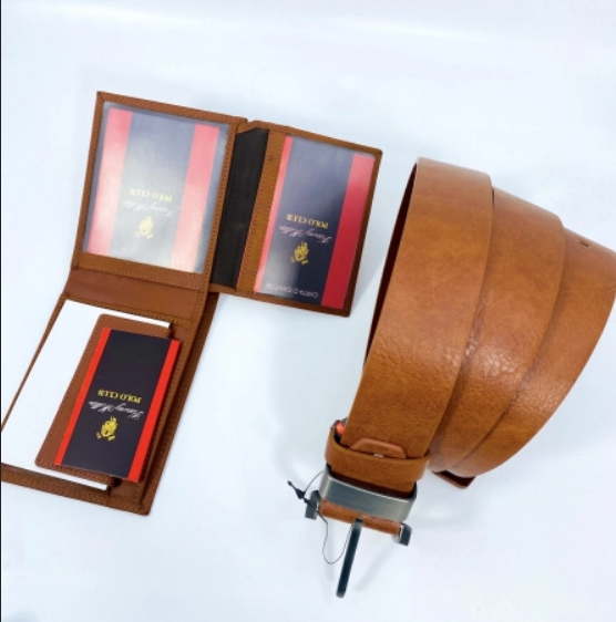 Set cadou pentru bărbați Portofel de piele și Curea maro Coffee A786_PHM1226 [3]