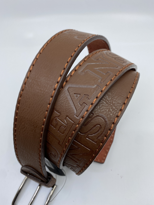 Set cadou pentru bărbați Portofel de piele si Curea maro mărime 135cm, negru, A698-135.4,model JEANS [3]