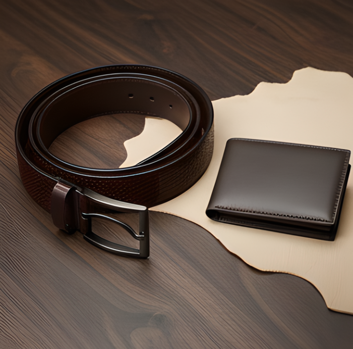 Set cadou Portofel din piele naturala si Curea din piele ecologica A-2185-4B, latime curea 3.5cm, e-CADOU [2]