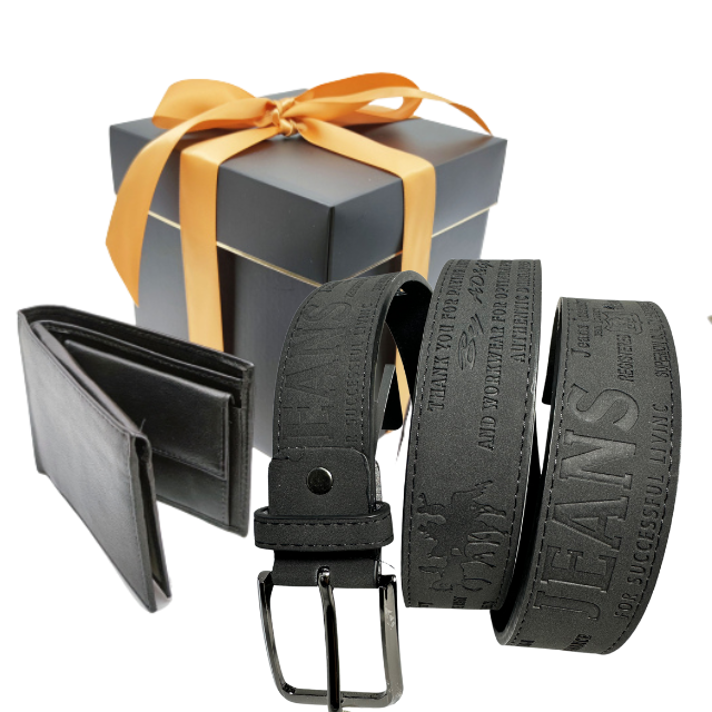 Set cadou Portofel piele si Curea piele ecologica de barbati neagra,PB-LY1114 latime curea 3.5cm, e-CADOU, latime curea 3.5cm, e-CADOU [3]
