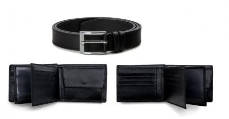 Set cadou Portofel si Curea de piele naturala de barbati culoare negru, produs in Romania, SRN_NAPPA01 [2]
